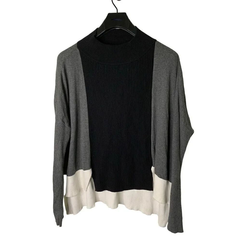 PLANET by Lauren G 100% cotton pullover long sleeve sweater top one size